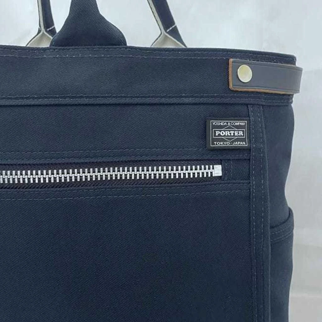 Porter Cotton Canvas Leather Tote Bag (Pre-Owned) 4