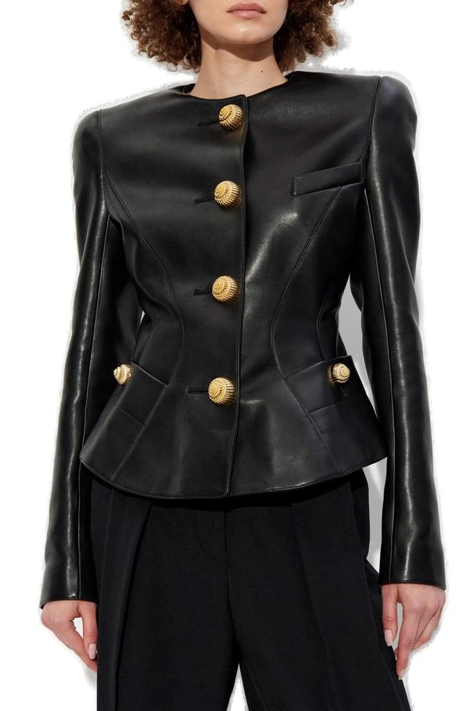 Balmain Balmain Leather Peplum Jacket 2