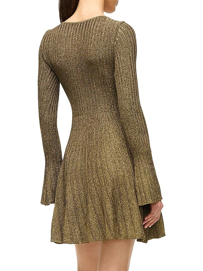 Staud Raquel Metallic Rib-Knit Minidress 3