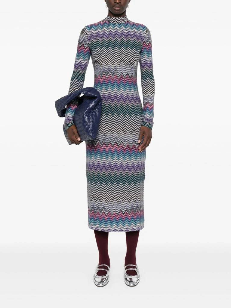 Missoni MISSONI - Zig Zag Motif Wool Midi Dress 2