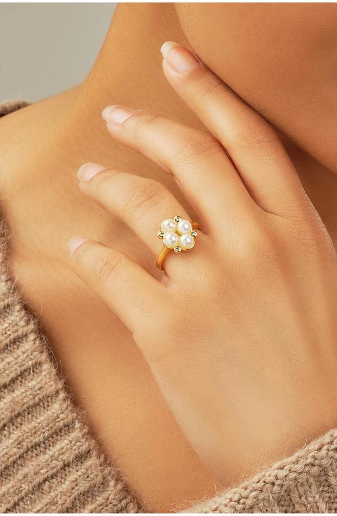 Sterling Forever Cosetta Imitation Pearl 
CZ Ring 2