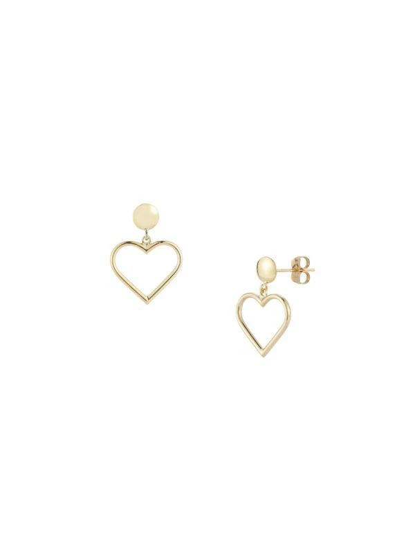 Saks Fifth Avenue 14K Yellow Gold Heart Drop Earrings 1