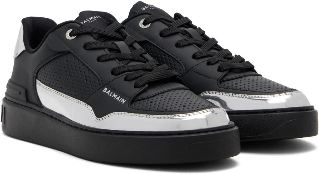 Balmain Black 
Silver B-Court Flip Sneakers 4