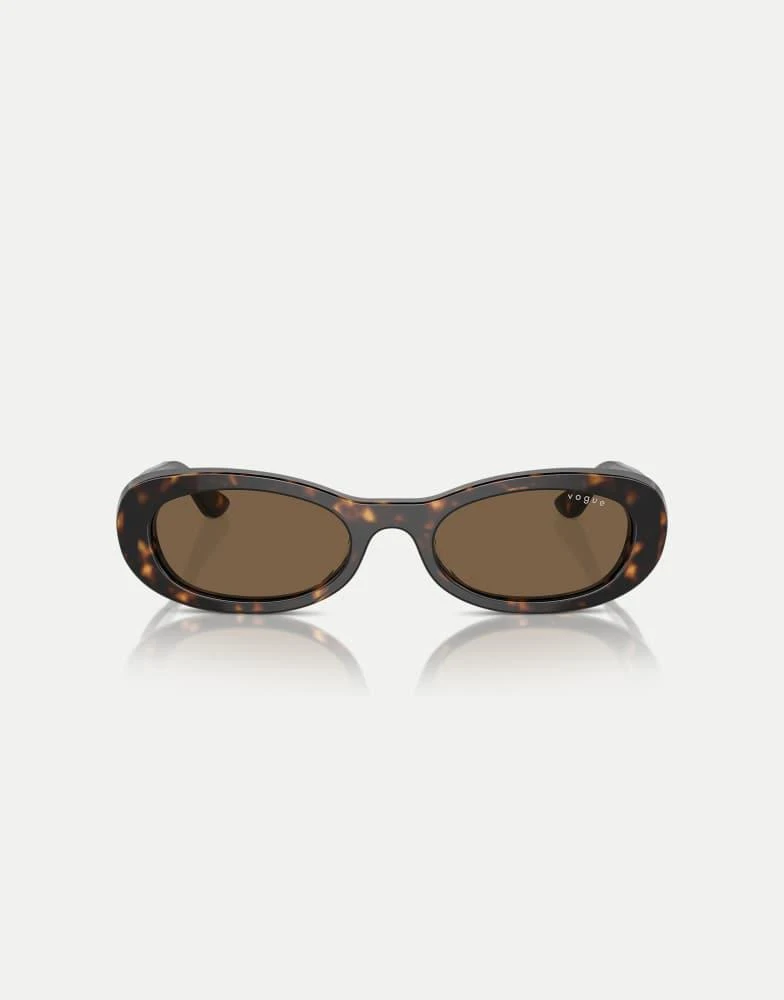 VOGUE Vogue Oval sunglasses with brown lens in dark havana  display picture 2