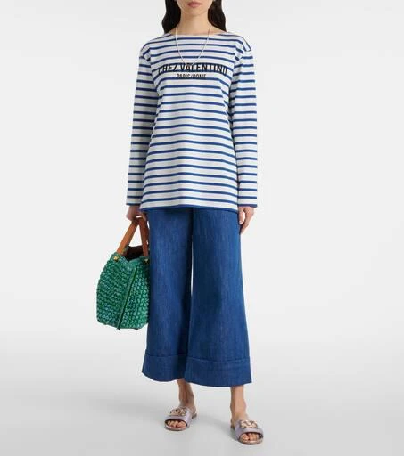 Valentino VLogo metallic leather slides 3