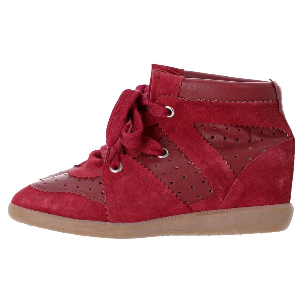 Isabel Marant Bobby High-Top Wedge Sneakers in Burgundy Suede 2