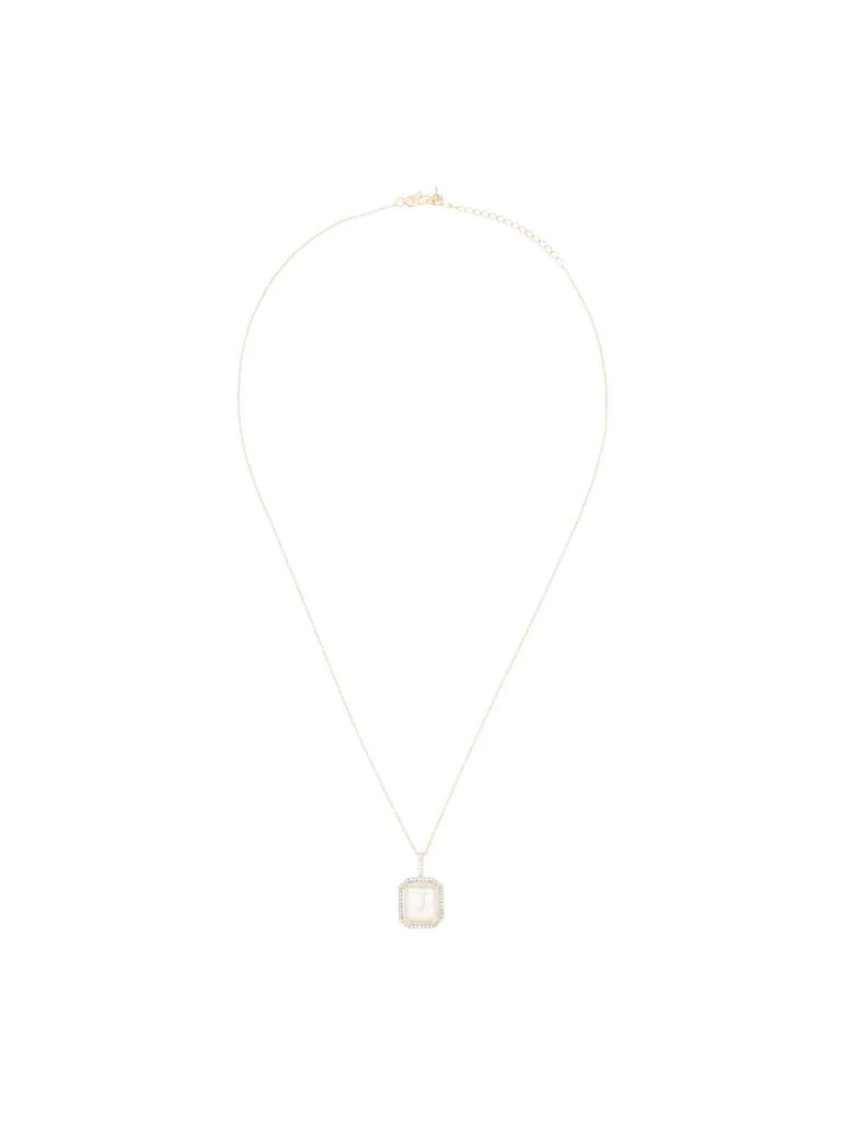 MATEO 14kt yellow gold J diamond necklace - women - Crystal/Diamond/14kt Yellow 1