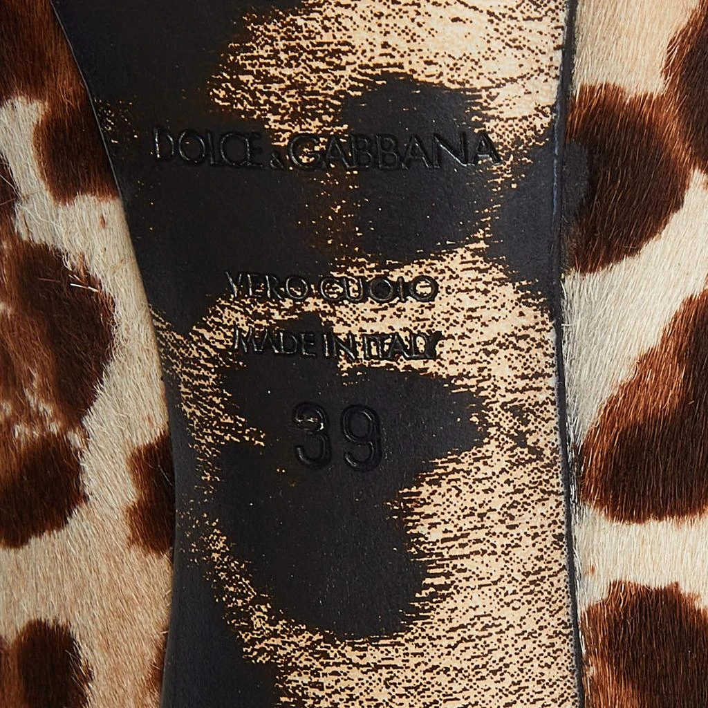 Dolce & Gabbana Dolce & Gabbana Beige/Brown Leopard Print Calfhair Peep Toe Pumps Size 39 8