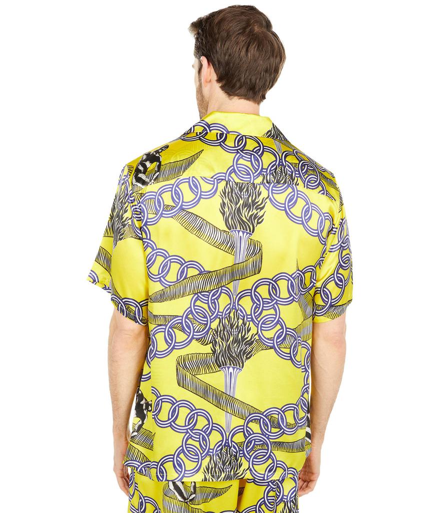 Blue Marble Paris Olympic Hawaiian Silk Shirt