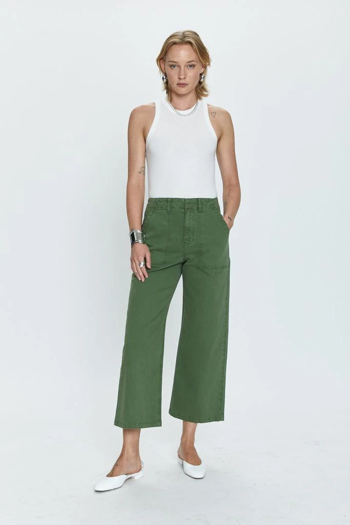 Pistola Denim Sophia Wide Leg Utility Ankle - Basil 1