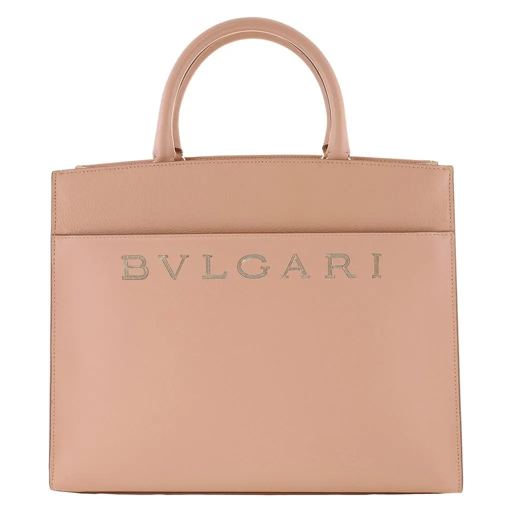 BVLGARI Leather Logo Tote Bag