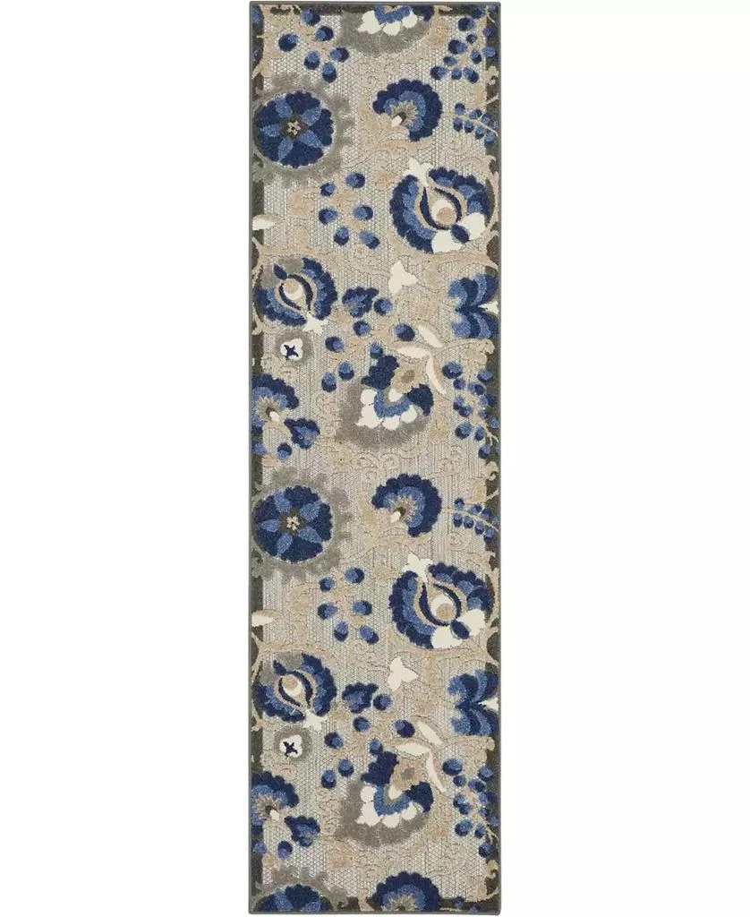 Nourison Aloha ALH17 Blue 2'3" x 12' Runner Rug 1