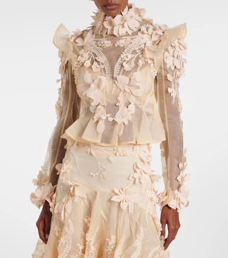 Zimmermann Hypnotic floral-appliqué silk blouse 6