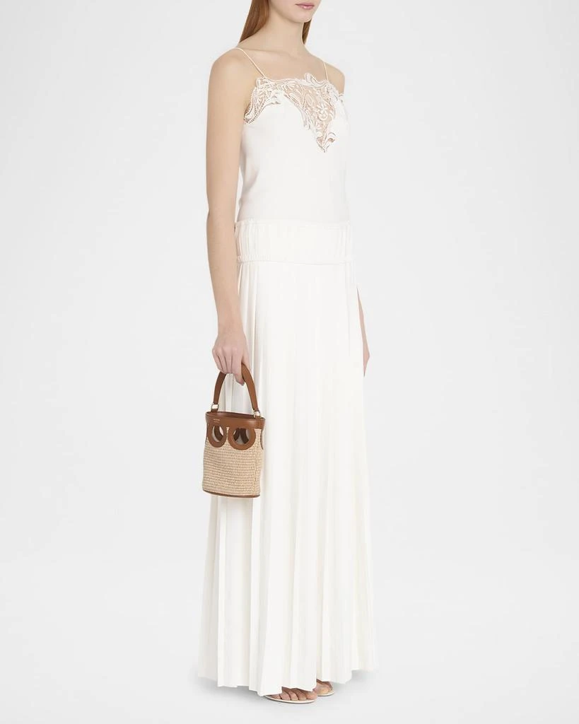 Salvatore Ferragamo Gancini Frame Raffia Bucket Bag 6