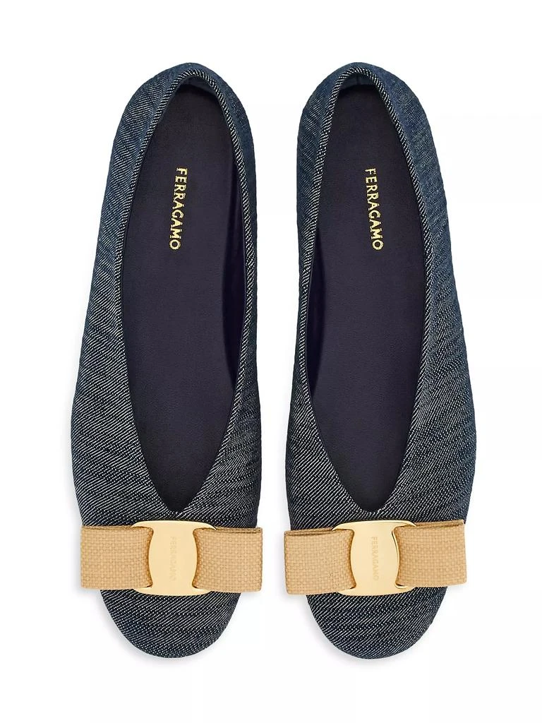 Salvatore Ferragamo Vanna Denim Flats 3