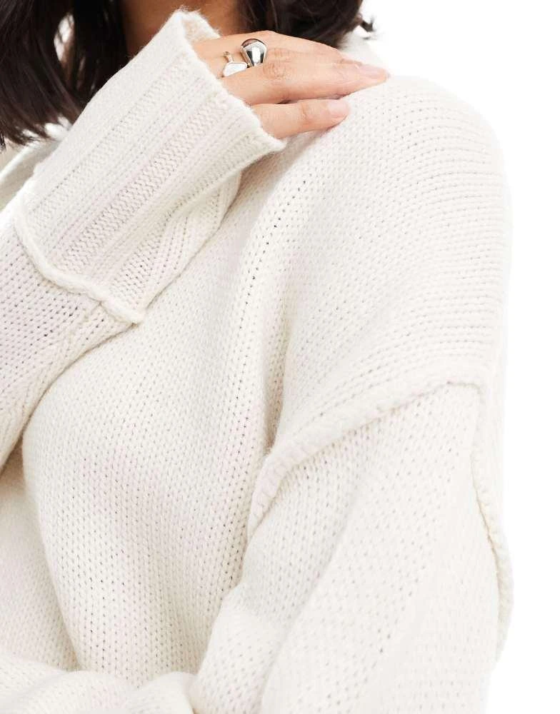 ASOS ASOS DESIGN clean crew neck jumper in white 2