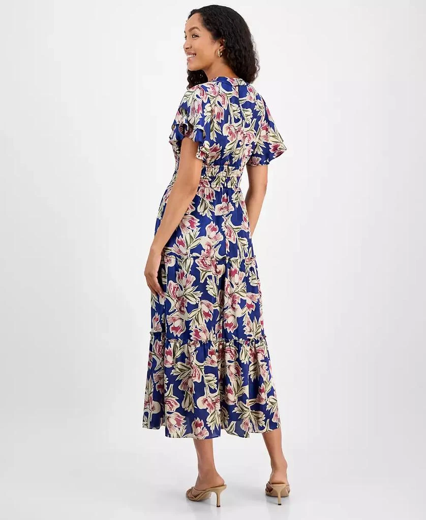 julia jordan Women's Printed Tiered-Short-Sleeve Dress 2