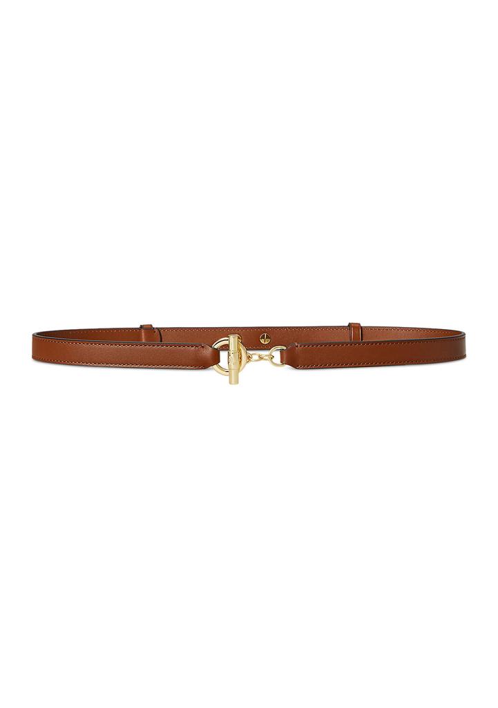 Ralph Lauren Leather Toggle Skinny Belt