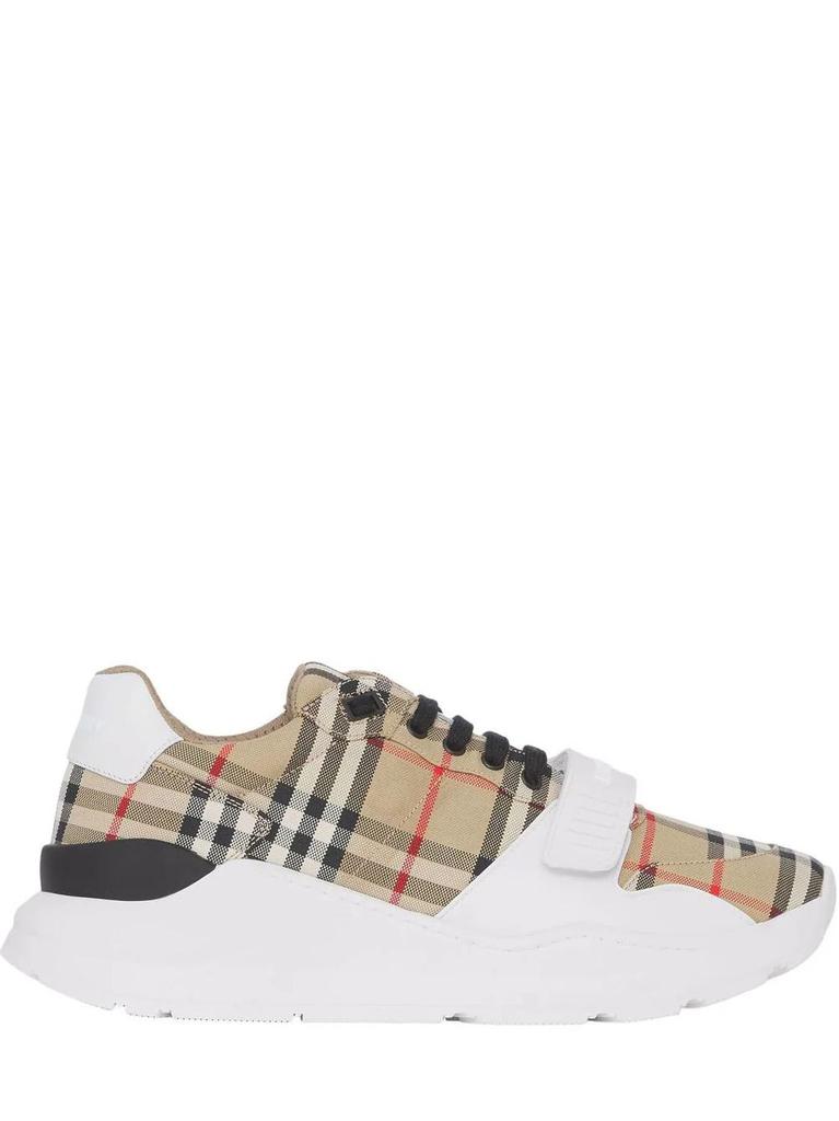 NA Vintage check patterned white Sneakers