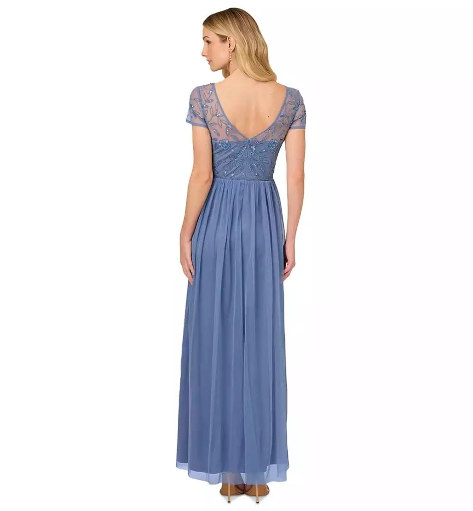 Adrianna Papell Women's Boat-Neck Beaded Mesh Dress 6