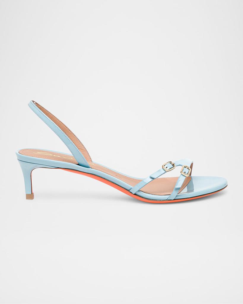 Santoni Virna Buckle Patent Leather Sandals