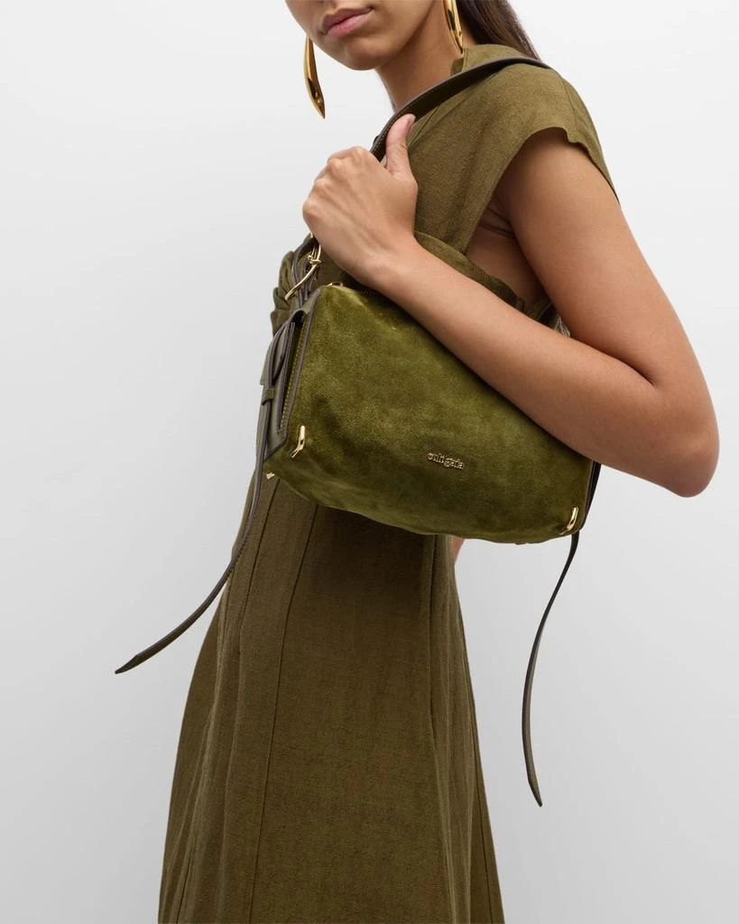 Cult Gaia Natasha Zip Suede & Leather Shoulder Bag 4