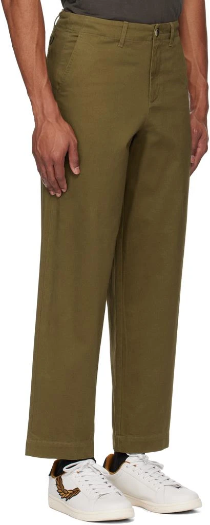 Fred Perry Tan Straight Leg Twill Trousers 2