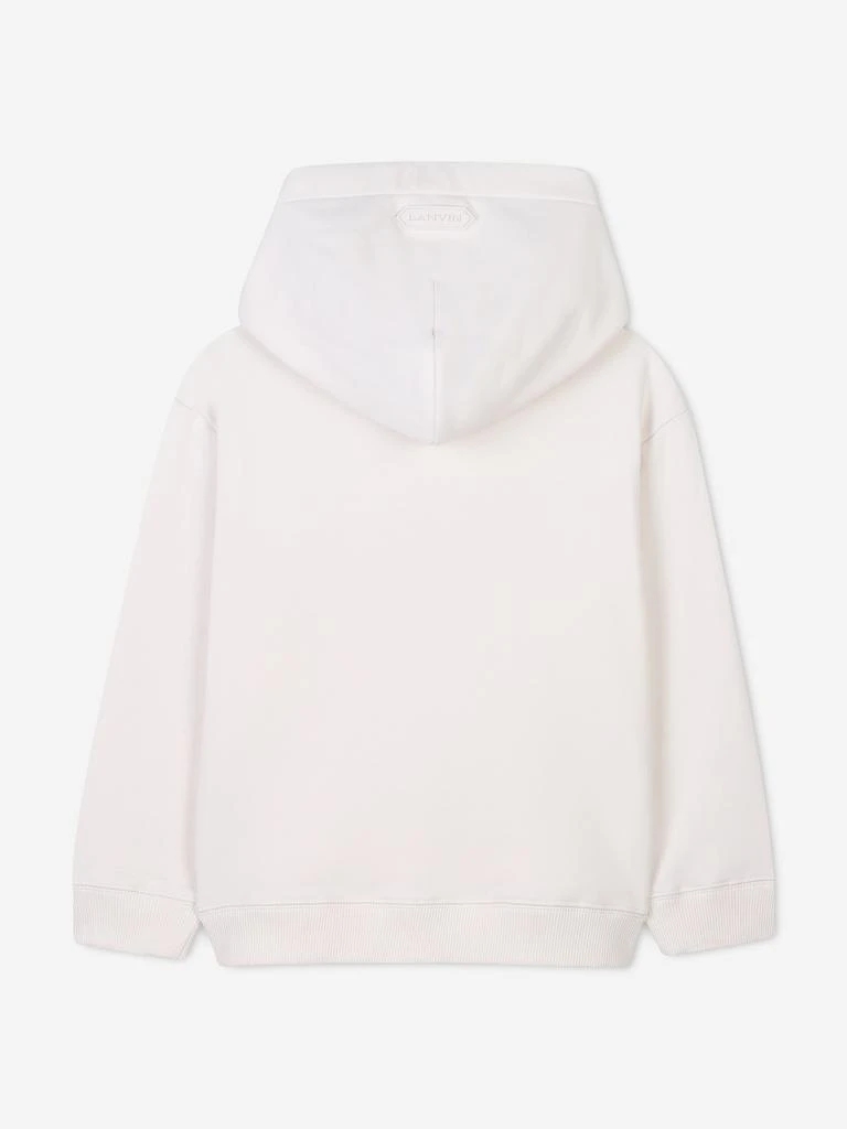 Lanvin Girls Embroidered Logo Hoodie in Ivory 2