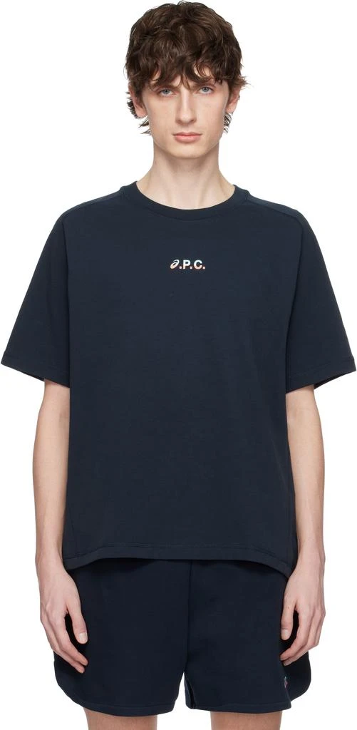 A.P.C. Navy ASICS Edition Wind T-shirt 1