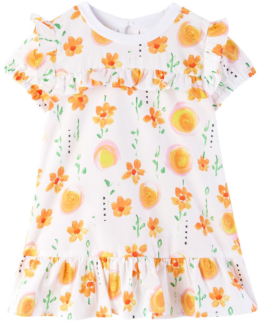 Marni Baby White Floral Dress