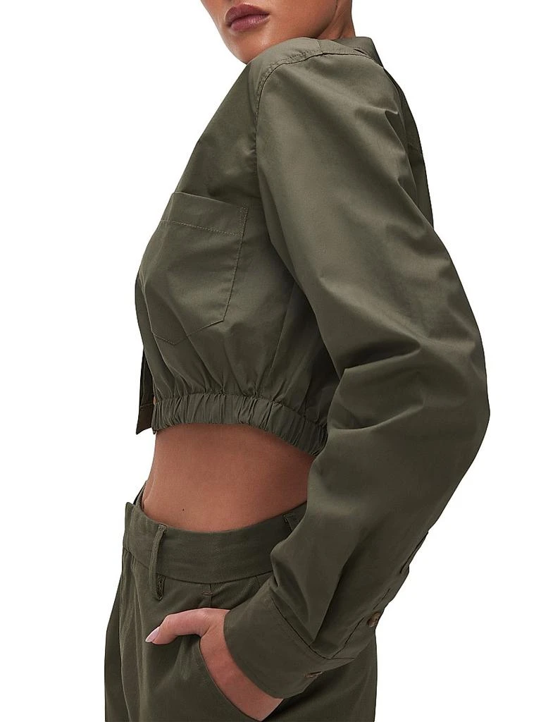 Good American Coated Poplin Cropped Shirt 5