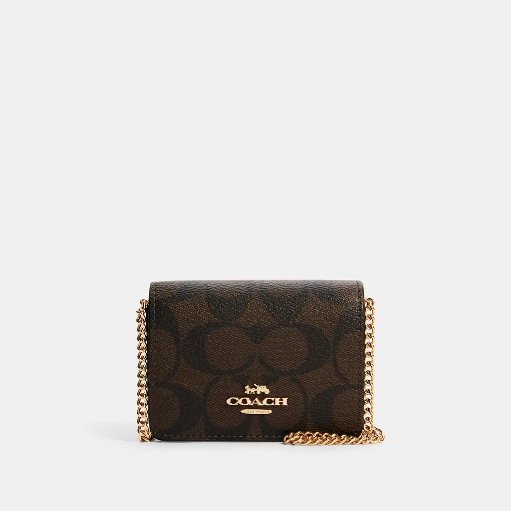 Coach Outlet Coach Outlet Mini Wallet On A Chain In Signature Canvas 1