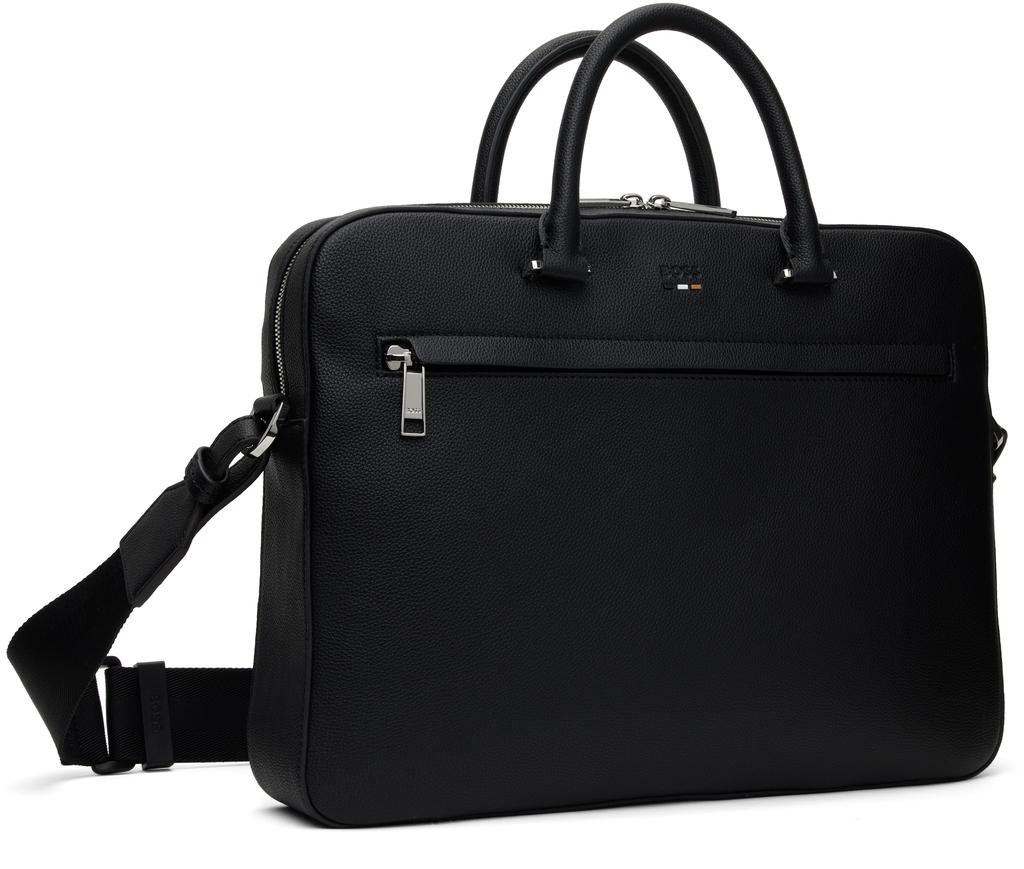 Hugo Boss Black Grained Faux-Leather Briefcase