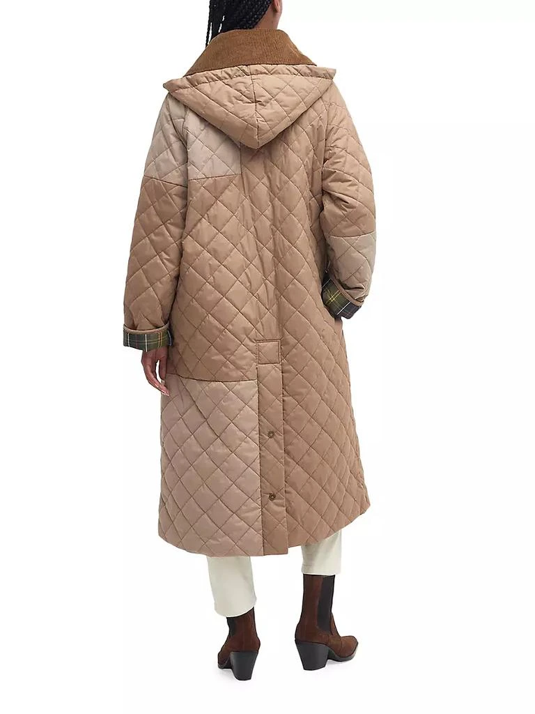 Barbour Barbour x Ganni Burghley Colorblocked Quilted Shell Coat 4