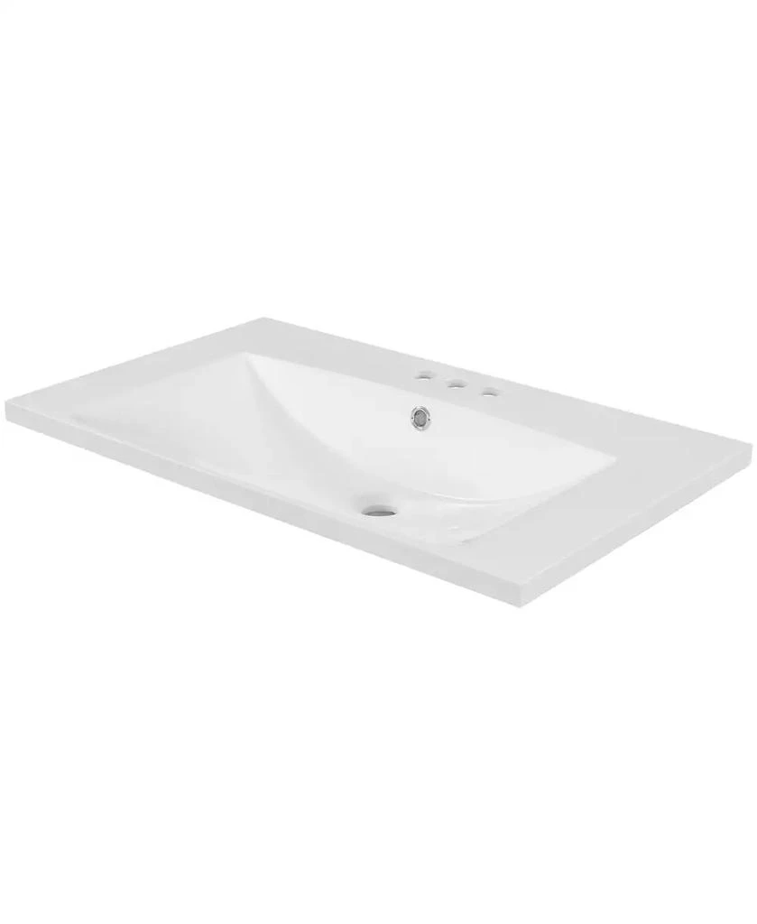 CASAINC 30" Single Bathroom Vanity Top with Basin, 3-Faucet Holes, Ceramic Construction