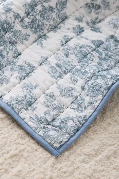 Urban Outfitters Jasmine Cotton Seed Stitch Quilted Throw Blanket 2