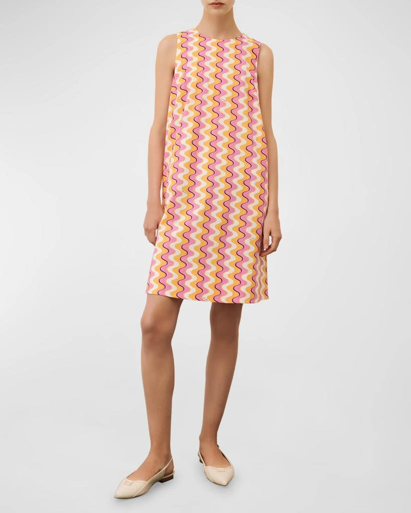 Marella Morina Wavy Striped Cotton Poplin Dress 2