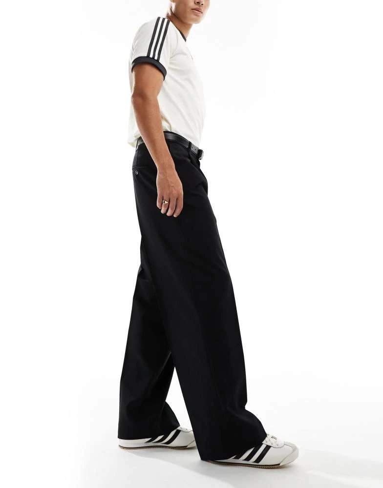 Weekday Weekday Uno loose fit tailored trousers in black 2