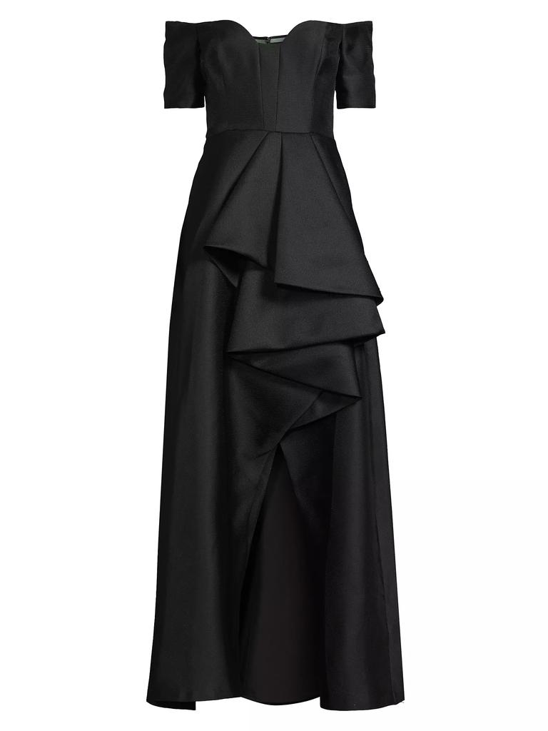 Black Halo Serafina Jacquard Piqué Gown