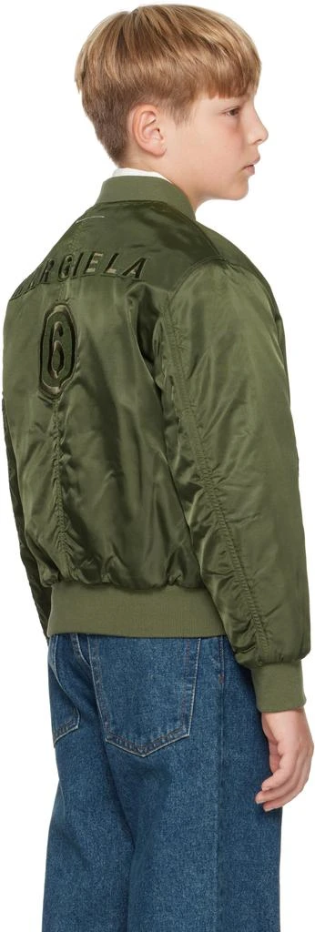MM6 Kids Green Nylon Bomber Jacket 3