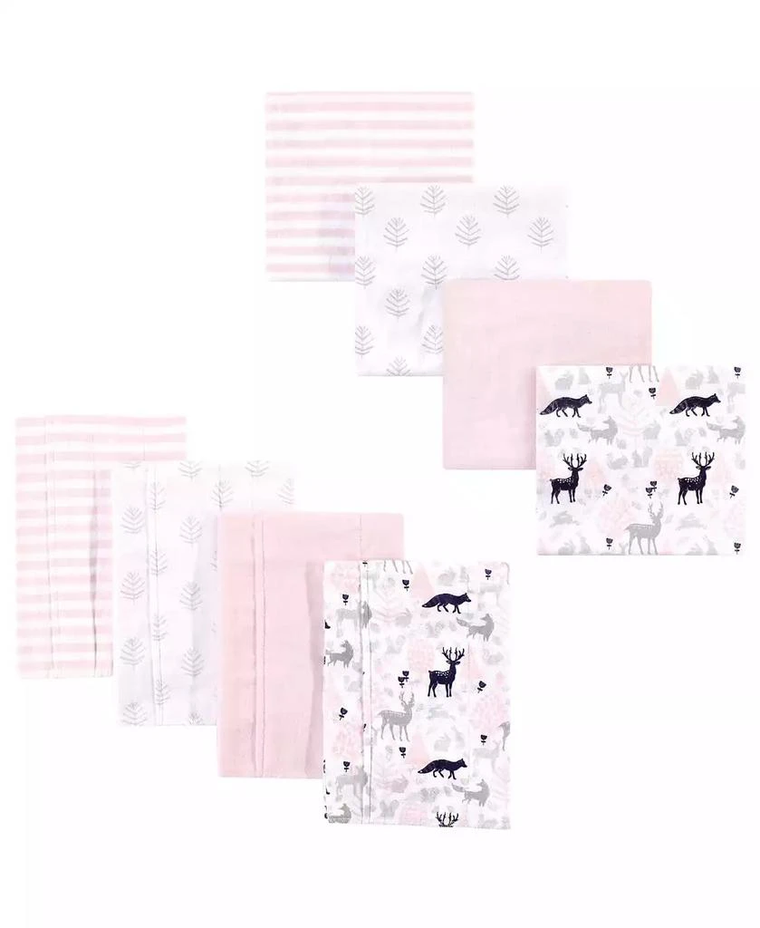 Hudson Cotton Flannel Burp Cloths and Receiving Blankets, 8-Piece