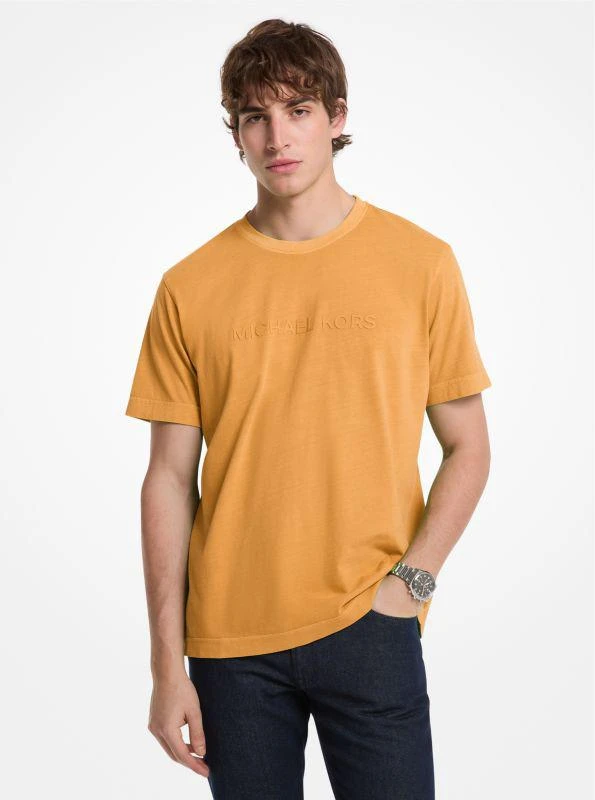 Michael Kors Logo Garment-Dyed Cotton T-Shirt 1