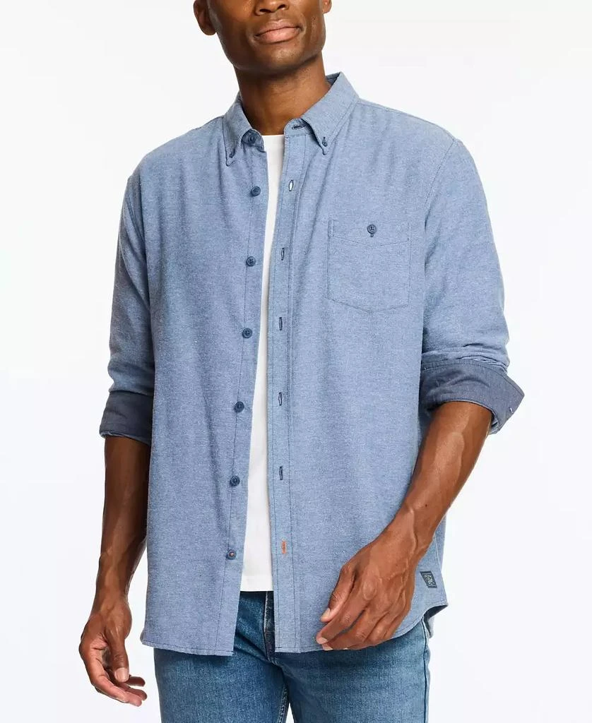 Weatherproof Vintage Men's Regular-Fit Two-Tone Button-Down Twill Flannel Shirt 3