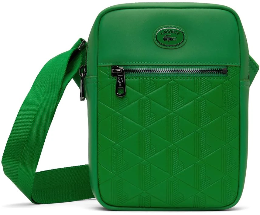 Lacoste Green Leather Monogram Vertical Bag 1