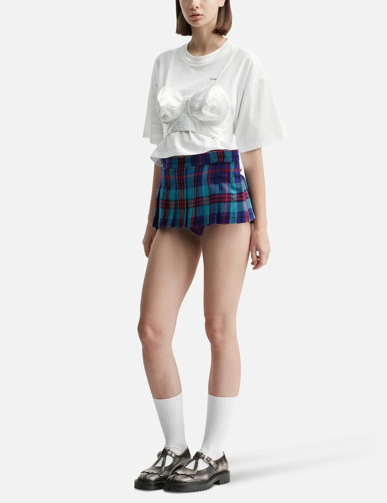 PUSHBUTTON Check Side Folded Pleats Skort 4