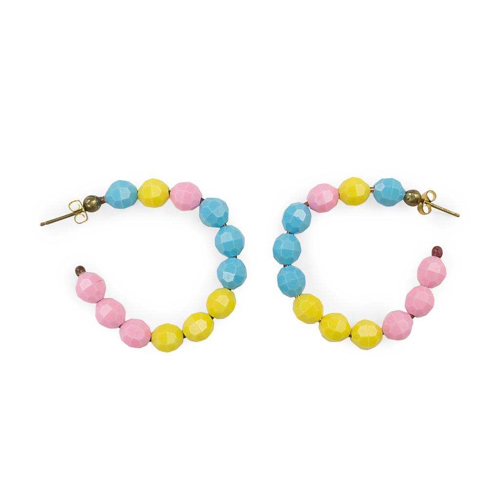 Susan Alexandra MEDIUM BEADED HOOPS MULTICOLOR EARRINGS