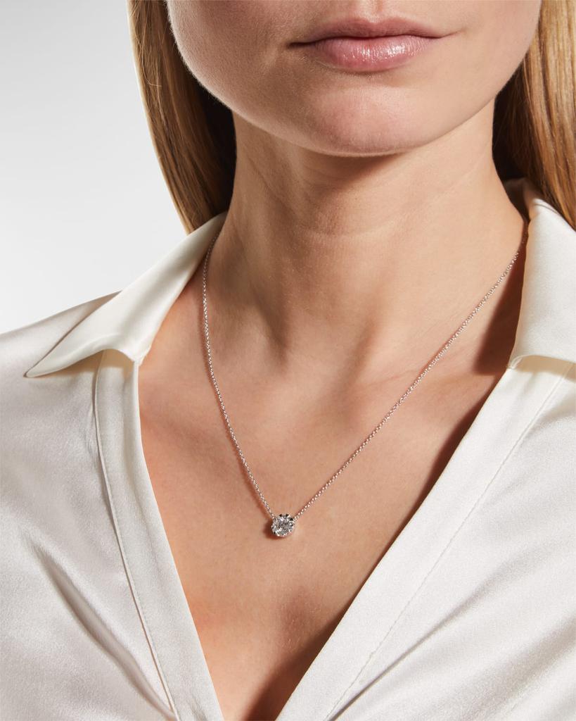 Memoire 18k White Gold Diamond Bouquet Fashion Necklace, 18"L, 0.66tcw