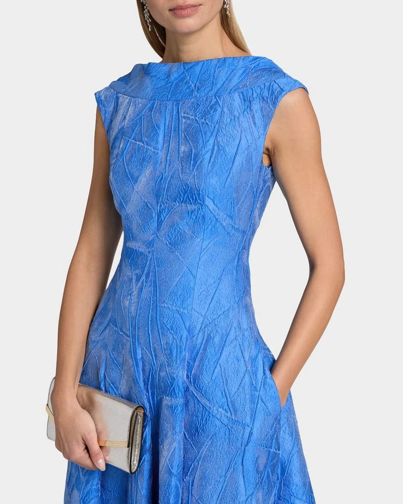 Talbot Runhof Textured Faille Jacquard High-Neck Gown 6