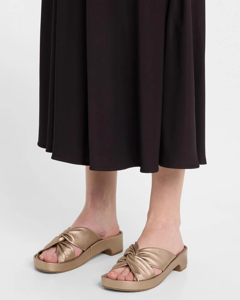Pedro Garcia Twisted Metallic Leather Flatform Sandals 2