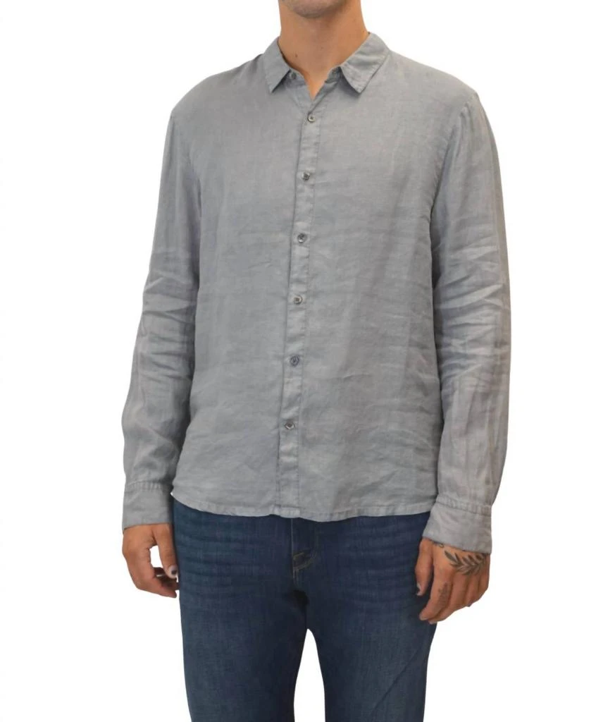 James Perse Classic Linen Shirt In Breeze Pigment 1